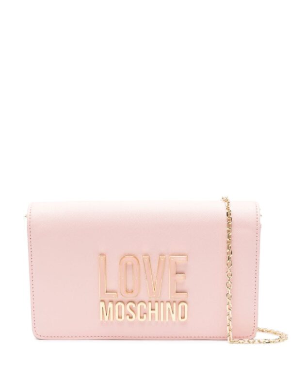 Love Moschino enamelled logo-lettering crossbody bag