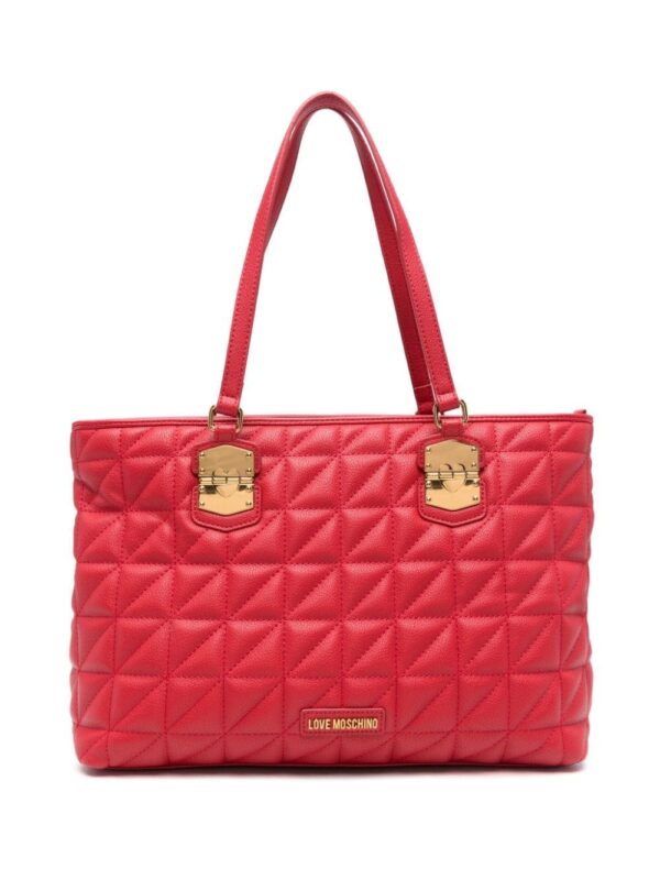 Love Moschino logo-lettering quilted tote bag
