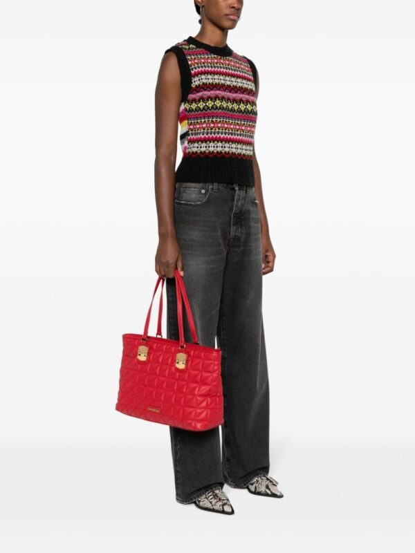 Love Moschino logo-lettering quilted tote bag - Image 2