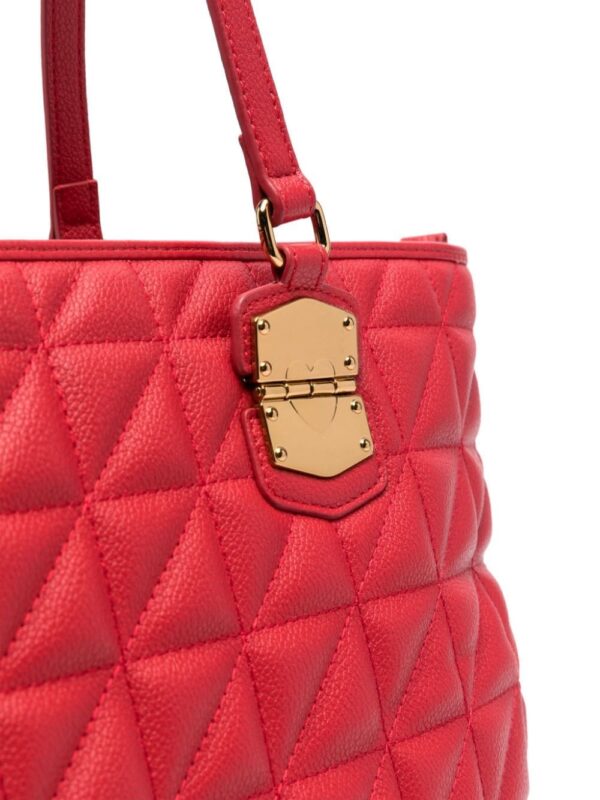Love Moschino logo-lettering quilted tote bag - Image 4