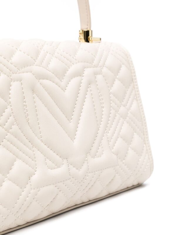 Love Moschino logo-lettering quilted tote bag - Image 4