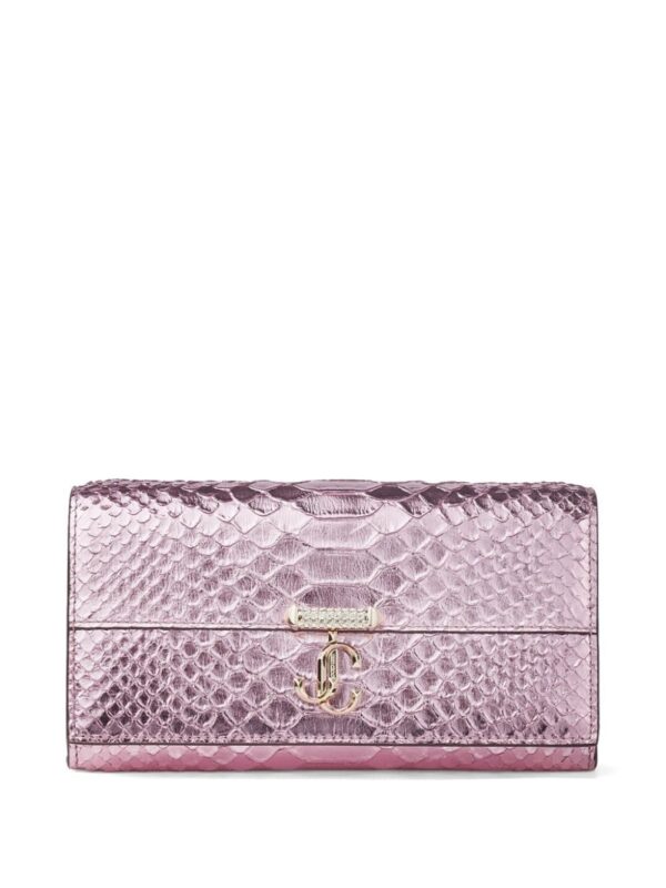 Jimmy Choo Avenue snakeskin-effect wallet-on-chain