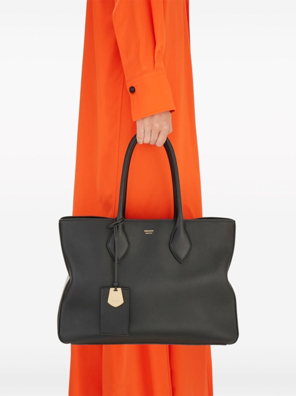 Ferragamo large logo-stamp leather tote bag - Image 2