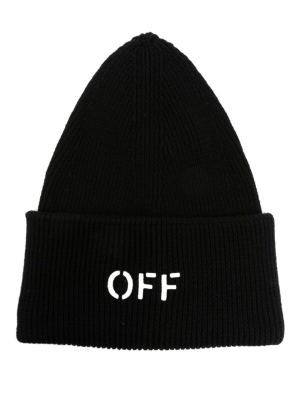 Off-White Off Stamp ribbed-knit beanie