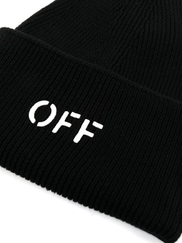 Off-White Off Stamp ribbed-knit beanie - Image 2
