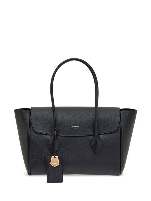Ferragamo logo-plaque leather tote bag