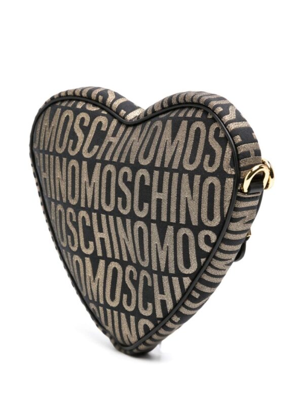 Moschino logo-jacquard metallic clutch bag - Image 3