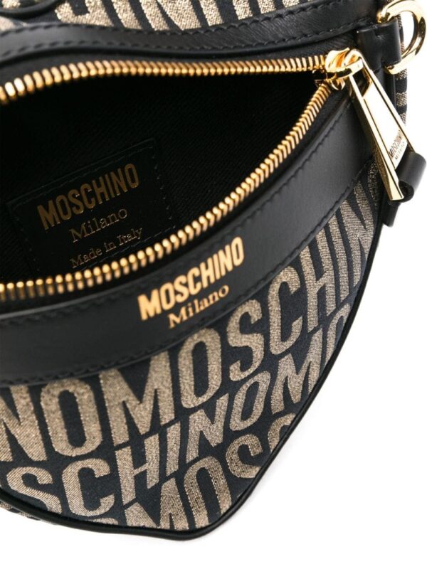 Moschino logo-jacquard metallic clutch bag - Image 5