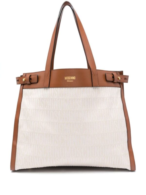 Moschino logo-jacquard open-top tote bag
