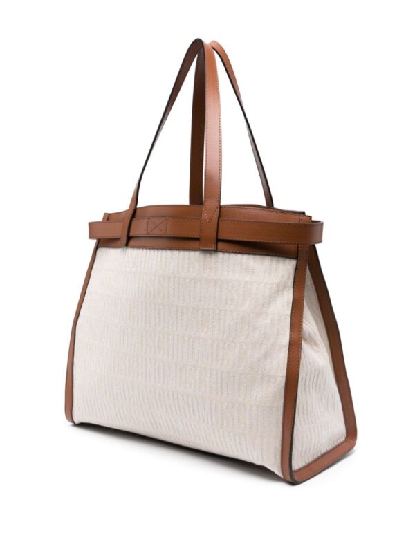 Moschino logo-jacquard open-top tote bag - Image 3