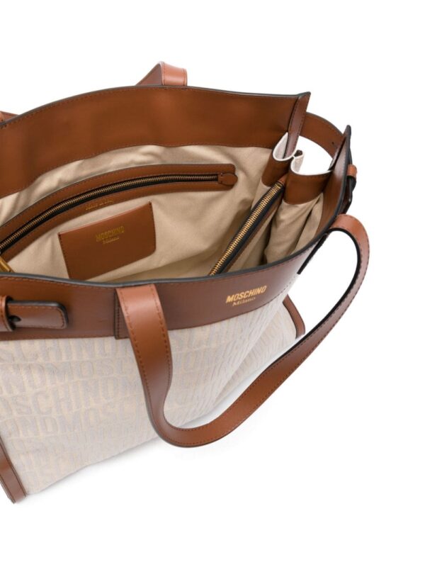 Moschino logo-jacquard open-top tote bag - Image 5