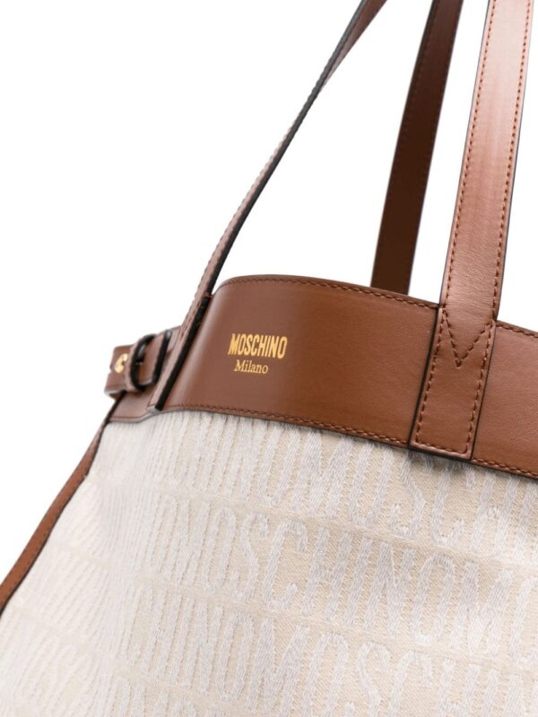Moschino logo-jacquard open-top tote bag - Image 4