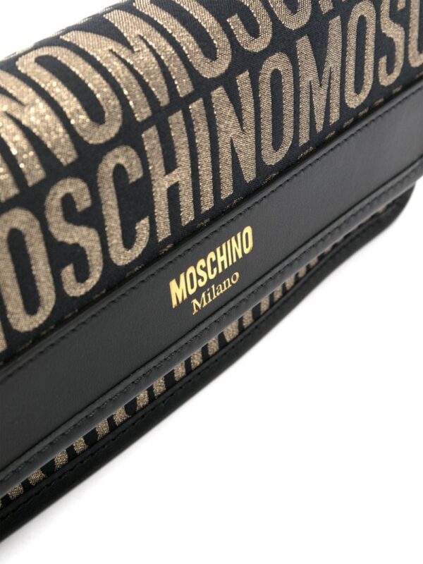 Moschino logo patterned-jacquard clutch bag - Image 4