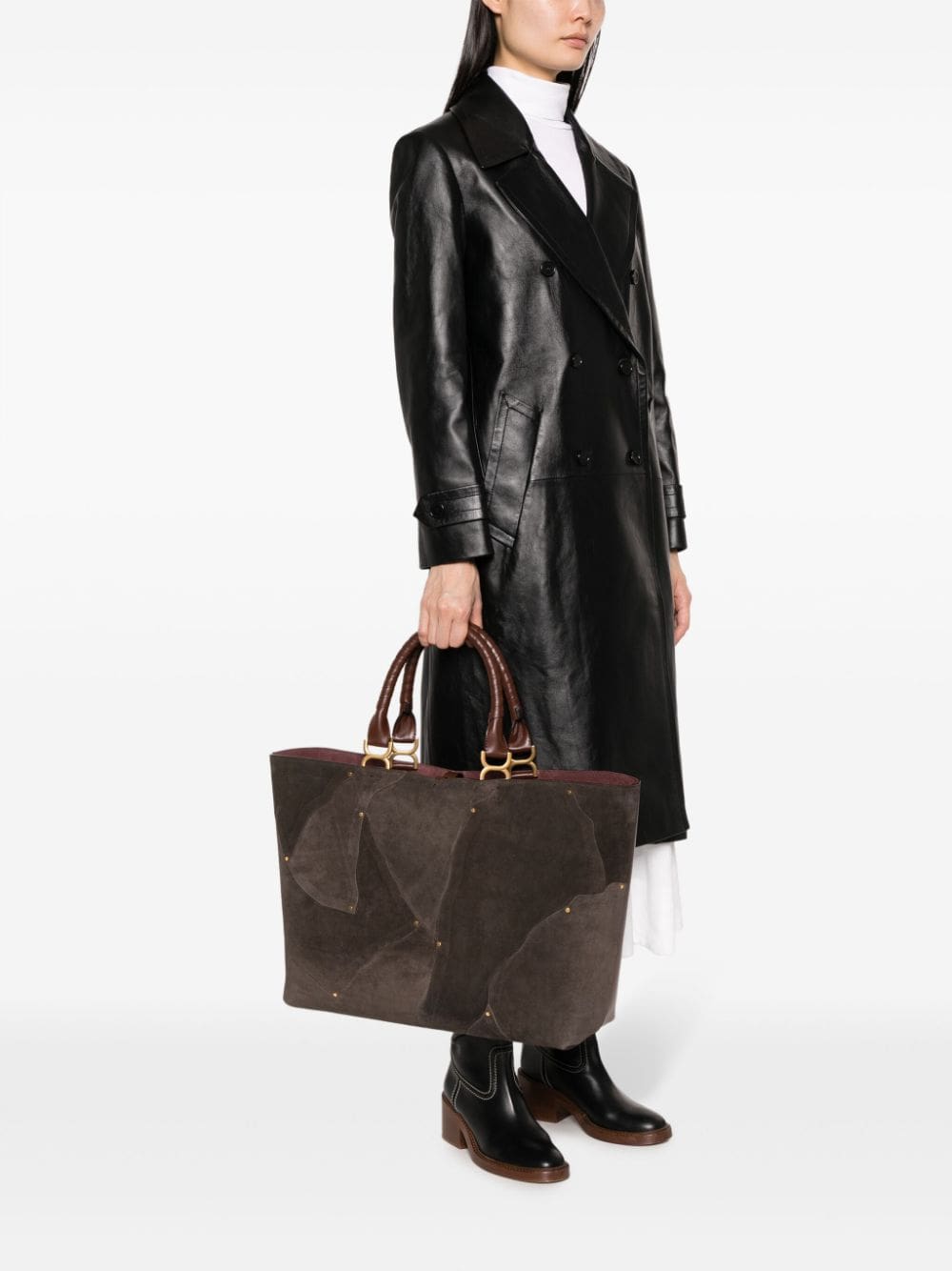 Chloé Marcie suede-patchwork tote bag - Image 2