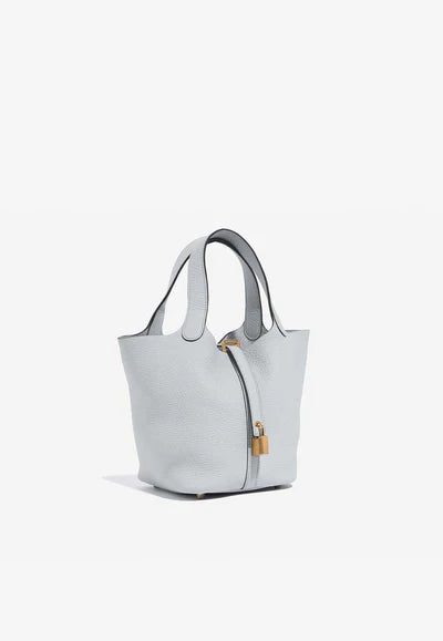 Hermès Picotin Lock 18 Tote Bag in Bleu Pale Clemence with Gold Hardware bag - Image 2