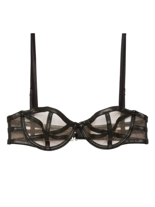 Fleur Du Mal  caged balconette vegan leather bra