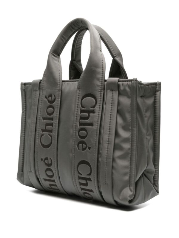 Chloé small Woody logo-embroidered tote bag - Image 3