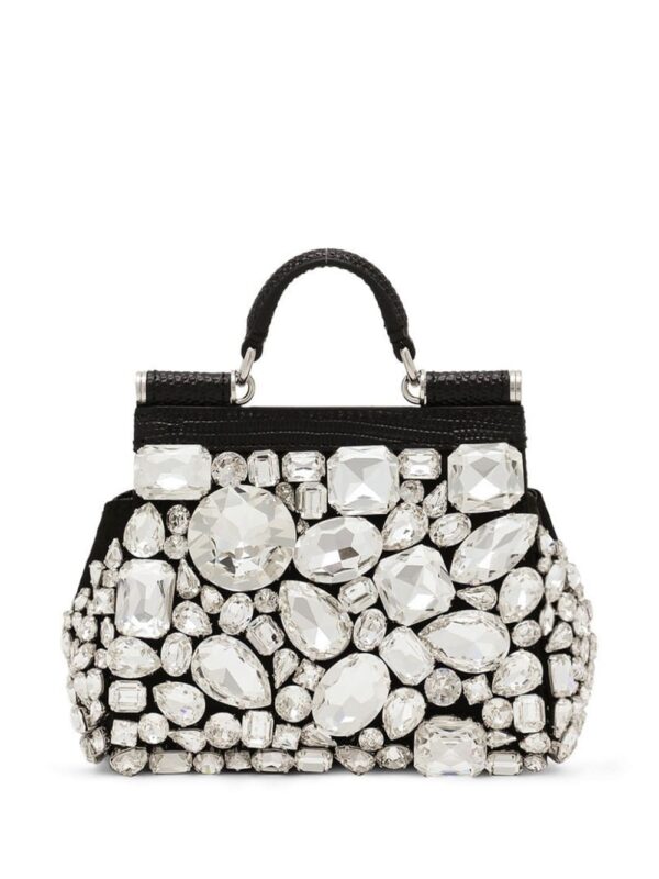 Dolce & Gabbana mini Sicily crystal-embellished tote bag - Image 3