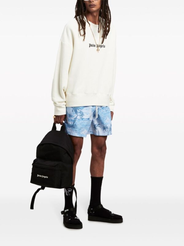 Palm Angels logo-embroidered canvas backpack - Image 2