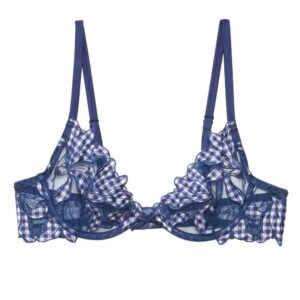 Fleur Du Mal  floral-lace silk bra