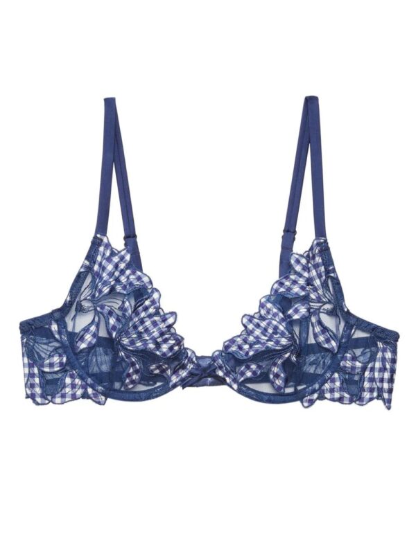 Fleur Du Mal  floral-lace silk bra