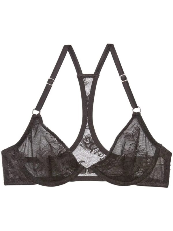 Fleur Du Mal  Bouquet floral-lace racerback bra