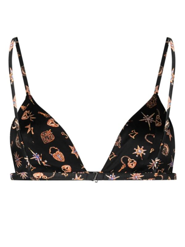 Fleur Du Mal  Luxe graphic-print triangle-cup bra - Image 2