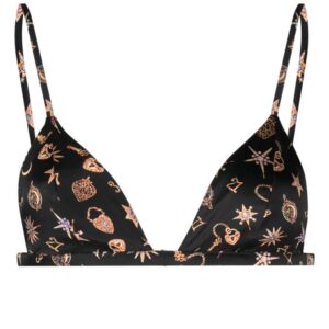 Fleur Du Mal  Luxe graphic-print triangle-cup bra