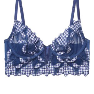 Fleur Du Mal  Lily gingham-checked bra