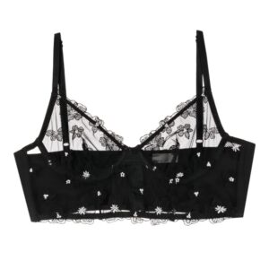 Fleur Du Mal floral-embroidered sheer bralette