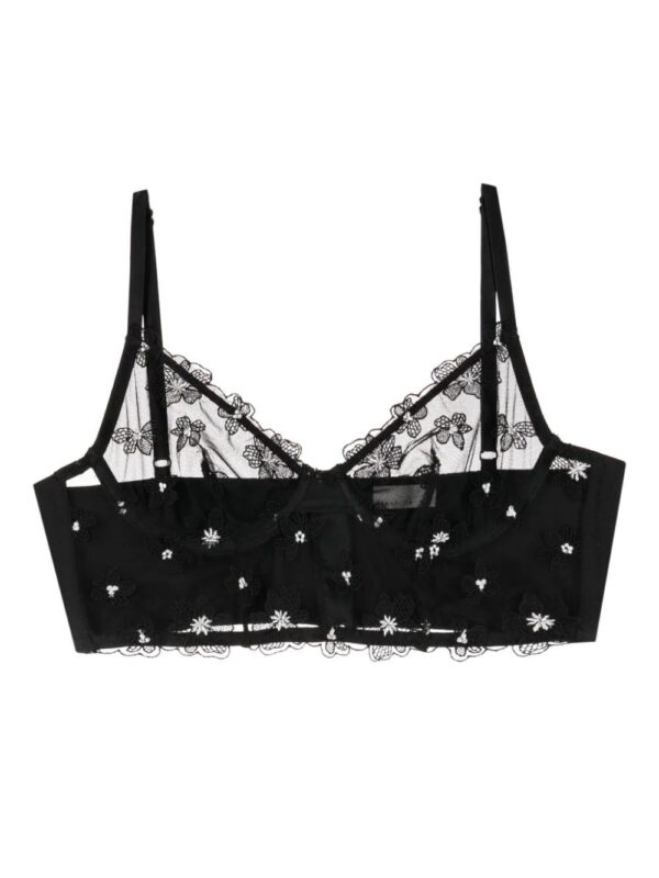 Fleur Du Mal  floral-embroidered sheer bralette