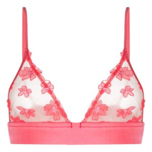 Fleur Du Mal  Petal floral-appliqué triangle-cup braletter