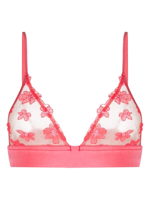 Fleur Du Mal  Petal floral-appliqué triangle-cup braletter