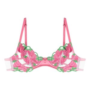 Fleur Du Mal  strawberry-motif panelled bra