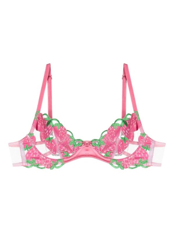Fleur Du Mal  strawberry-motif panelled bra