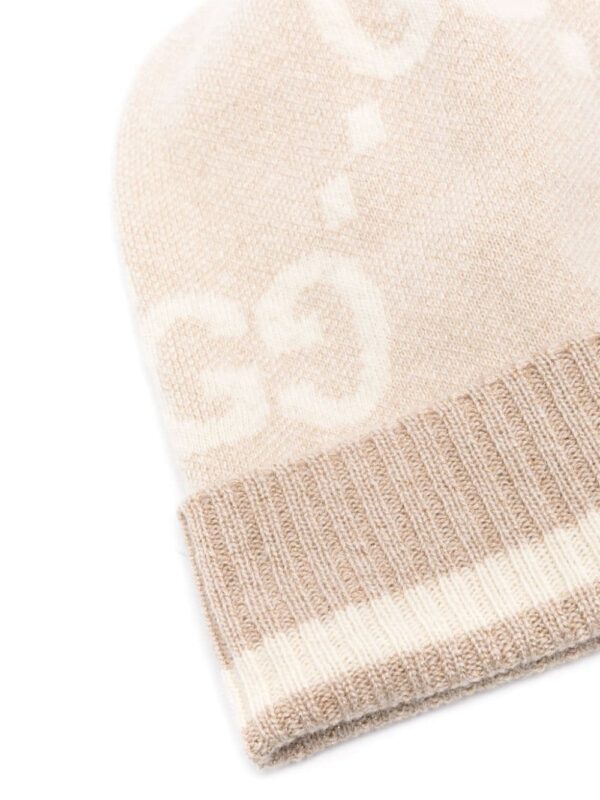Gucci GG Damier-jacquard cashmere beanie - Image 2