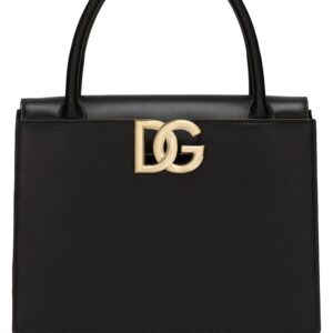 Dolce & Gabbana logo-plaque leather tote bag