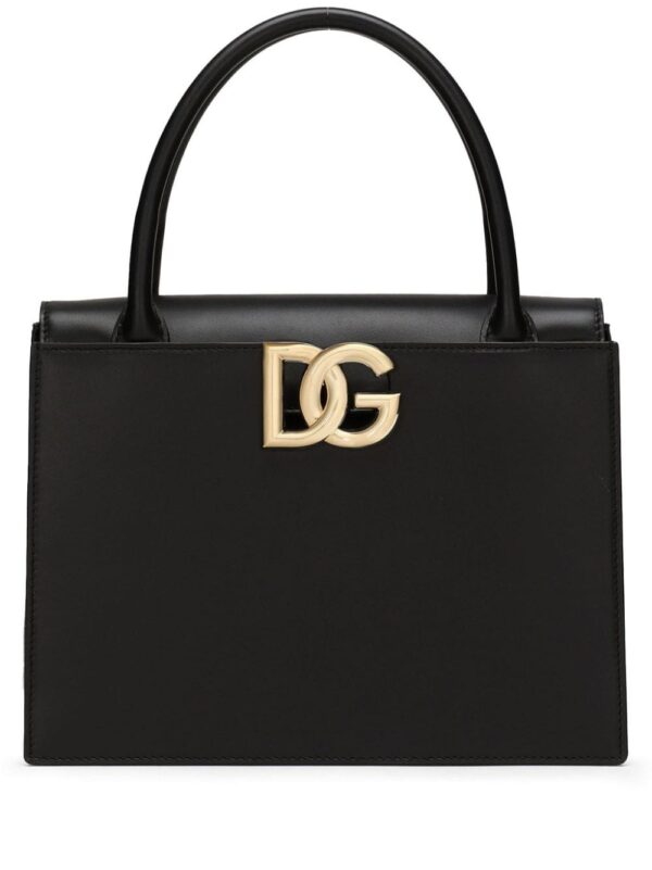 Dolce & Gabbana logo-plaque leather tote bag