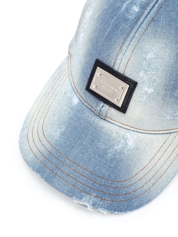 Dolce & Gabbana logo-plaque distressed baseball cap - Image 3