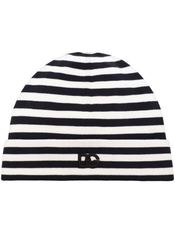 Dolce & Gabbana stripe-pattern silk beanie