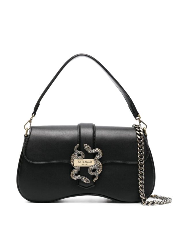 Just Cavalli metallic snake-detail leather crossbody bag