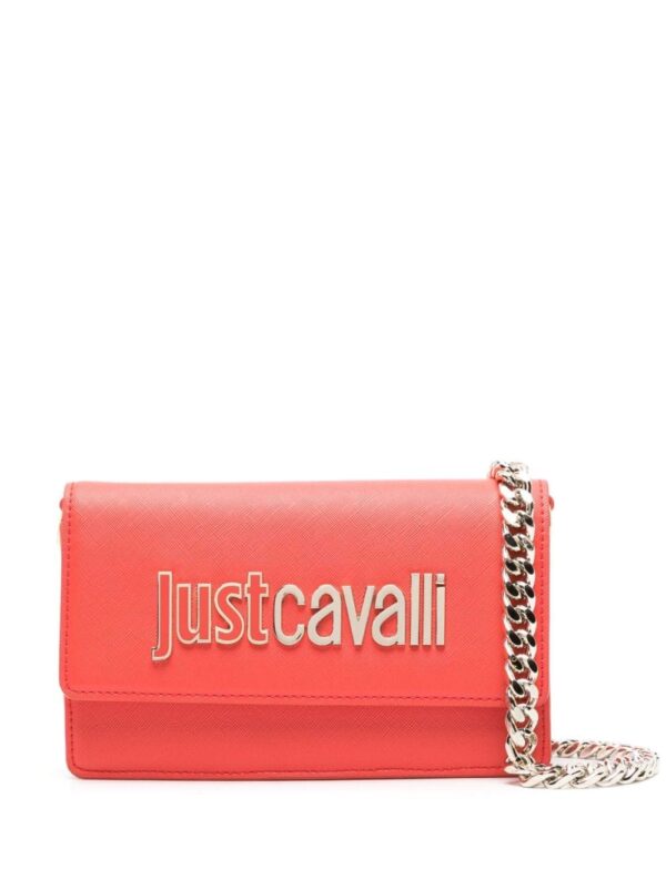 Just Cavalli Range logo-plaque textured crossbody bag