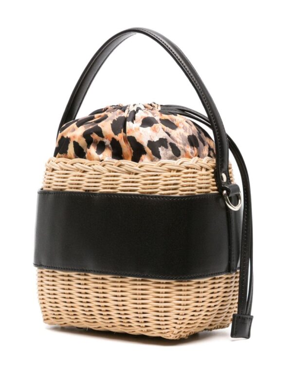 Just Cavalli basket-weave logo-embossed bucket bag - Image 3