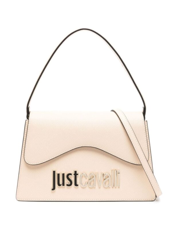 Just Cavalli logo-lettering saffiano-leather tote bag
