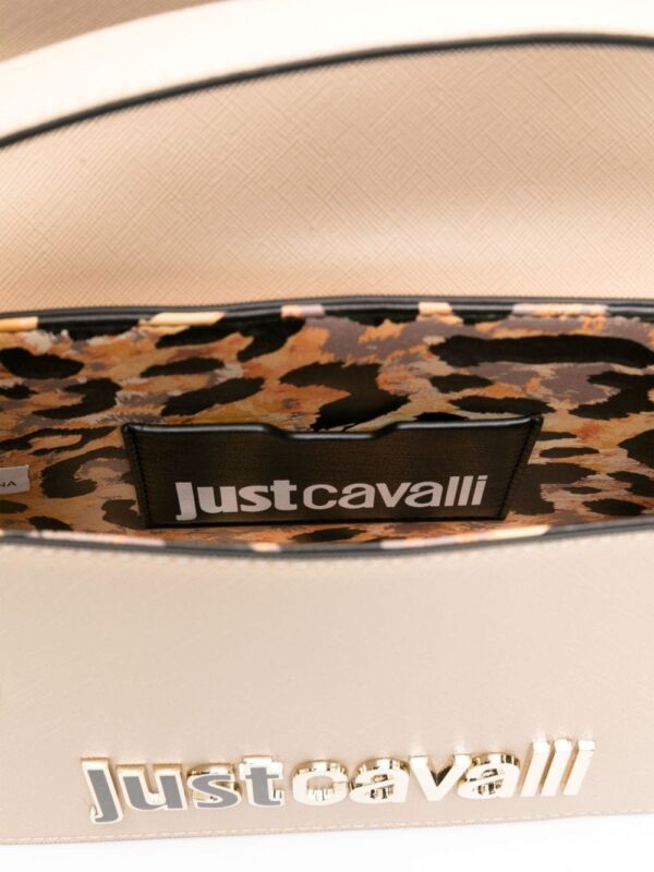 Just Cavalli logo-lettering saffiano-leather tote bag - Image 5