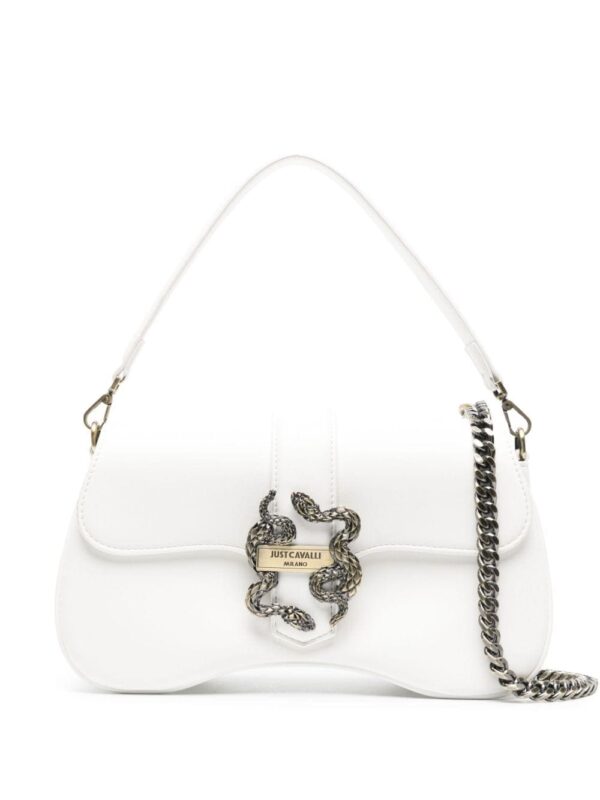 Just Cavalli faux-leather metallic-snake shoulder bag