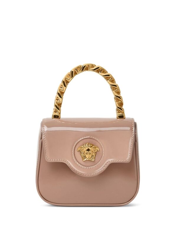 Versace La Medusa patent-finish mini bag
