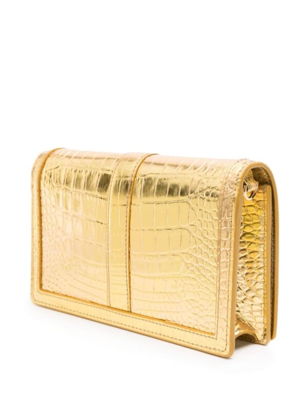 Versace crocodile-embossed metallic-leather crossbody bag - Image 3