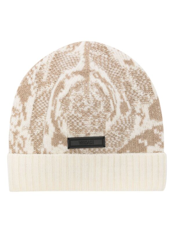 Versace Barocco jacquard wool beanie