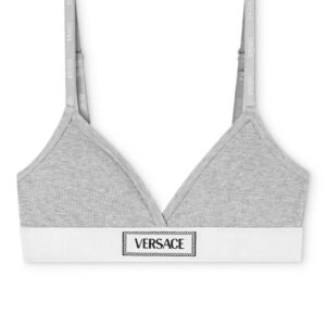 Versace logo-patch cotton-blend bra
